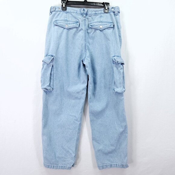 Madewell Jeans Womens 31Low Slung Cargo Wide Leg Jean High Rise Baggy Denim - Picture 2 of 16